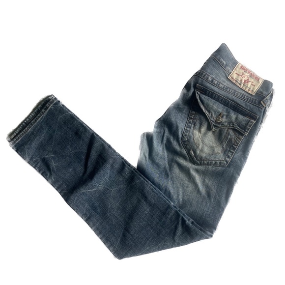 True Religion Skinny Flap Red Orange Men’s Skinny Denim Jeans 👖 - Picture 2 of 8